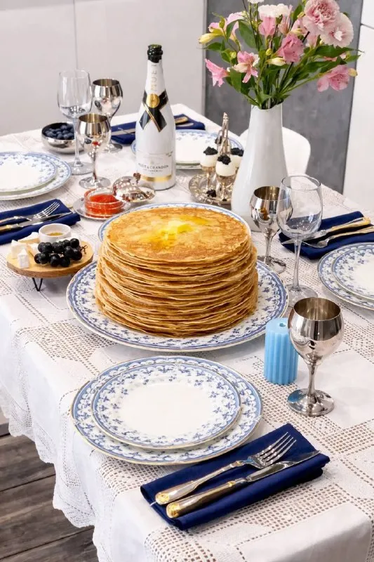 Праздничный стол с блинами